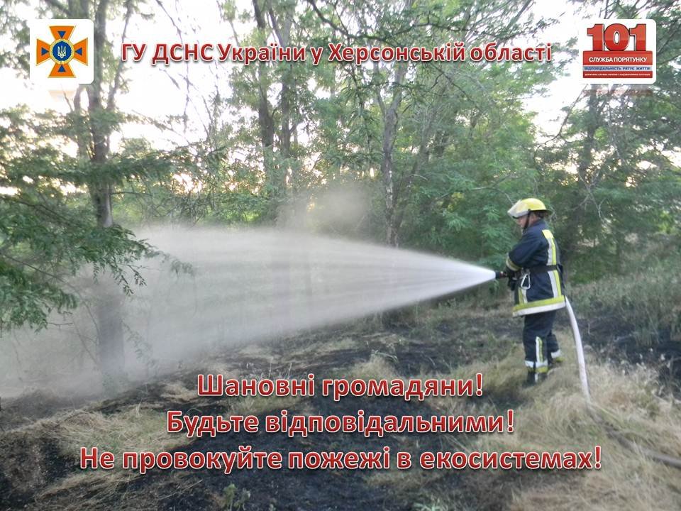 На Херсонщині 16 разів займалася суха трава і сміття На Херсонщині 16 разів займалася суха трава і сміття